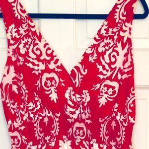 Dress, Maxi Dress, Red, White, Merona, XL